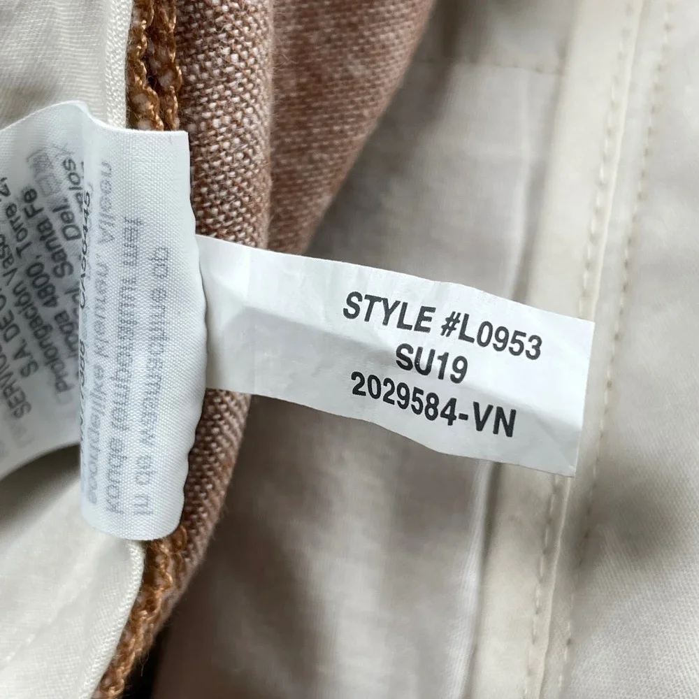 New J Crew Gramercy Shorts Mens 34 Beige Linen Blend Chino Casual 9